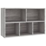 vidaXL Knižnica/komoda sivá sonoma 50x25x80 cm spracované drevo – Obrázok 8