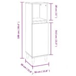 vidaXL Kúpeľňová skrinka sivý dub sonoma 30x30x100 cm kompozitné drevo – Obrázok 11