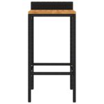 vidaXL Barové stoličky 2 ks čierne polyratan a masívna akácia – Obrázok 4