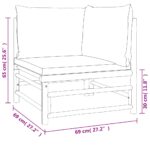 vidaXL 6-dielna záhradná sedacia súprava sivohnedé vankúše bambus – Obrázok 8