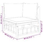 vidaXL 5-dielna záhradná sedacia súprava tmavosivé vankúše bambus – Obrázok 8