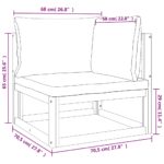 vidaXL 6-dielna záhradná sedacia súprava bledosivé vankúše masív – Obrázok 8