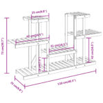 vidaXL Stojan na kvetiny 110x25x73 cm masívna jedľa – Obrázok 8