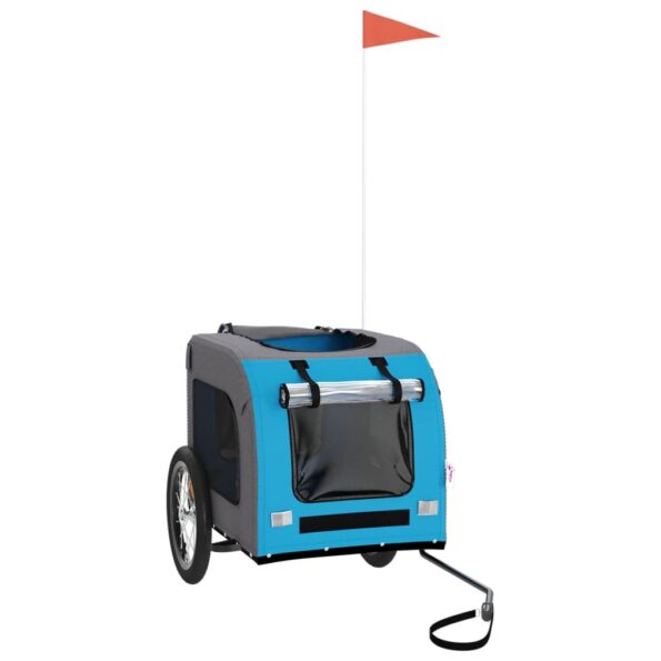 VXL8720845769192_g_en_hd_1.jpg vidaXL Cyklovozík pre zvieratá, modro sivý, oxfordská látka, železo – Obrázok 3