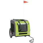 vidaXL Cyklovozík pre zvieratá, zeleno sivý, oxfordská látka, železo – Obrázok 3