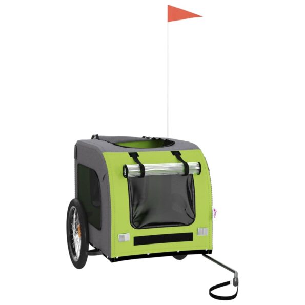 vidaXL Cyklovozík pre zvieratá, zeleno sivý, oxfordská látka, železo – Obrázok 3