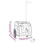 vidaXL Cyklovozík pre zvieratá, zeleno sivý, oxfordská látka, železo – Obrázok 11