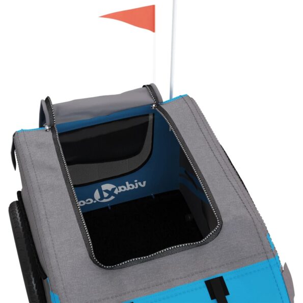 VXL8720845769680_g_en_hd_6.jpg vidaXL Cyklovozík pre zvieratá, modro sivý, oxfordská látka, železo – Obrázok 8