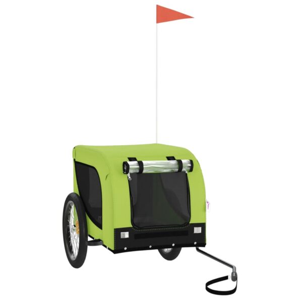 vidaXL Príves na bicykel pre psa zeleno čierny látka oxford a železo – Obrázok 2