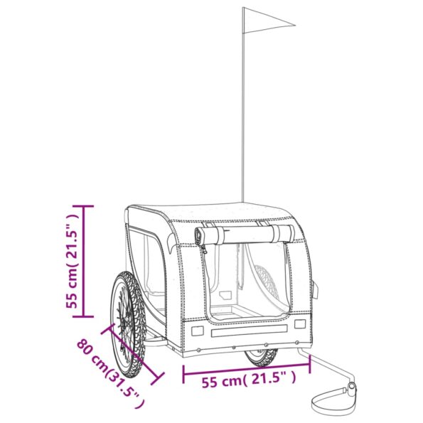 vidaXL Príves na bicykel pre psa zeleno čierny látka oxford a železo – Obrázok 11