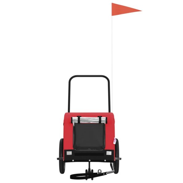 vidaXL Cyklovozík pre zvieratá, červeno čierny, oxfordská látka železo – Obrázok 3