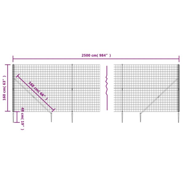VXL8720845778651_g_en_hd_3.jpg vidaXL Drôtený plot s kotviacimi hrotmi zelený 1,6x25 m – Obrázok 5