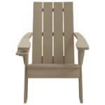 vidaXL Záhradná stolička Adirondack bledohnedá 75x88,5x89,5cm PP – Obrázok 3