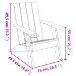 vidaXL Záhradná stolička Adirondack bledohnedá 75x88,5x89,5cm PP – Obrázok 8