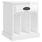 vidaXL Nočný stolík lesklý biely 43x36x50 cm – Obrázok 2