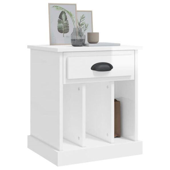vidaXL Nočný stolík lesklý biely 43x36x50 cm – Obrázok 4