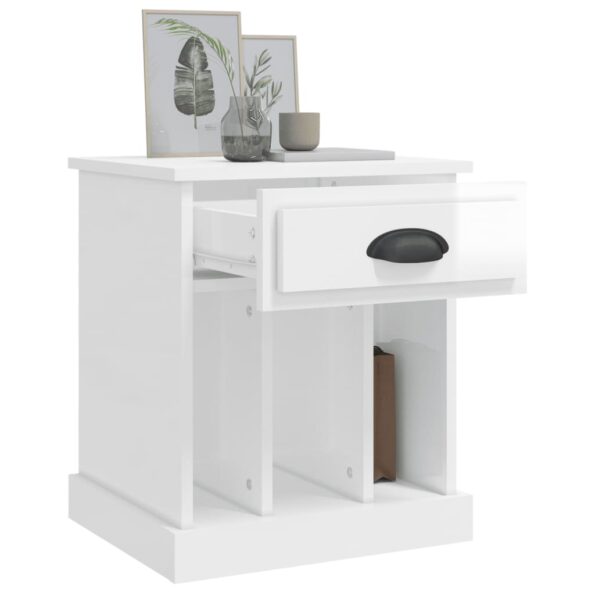 vidaXL Nočný stolík lesklý biely 43x36x50 cm – Obrázok 5