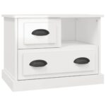 vidaXL Nočný stolík lesklý biely 60x39x45 cm – Obrázok 2