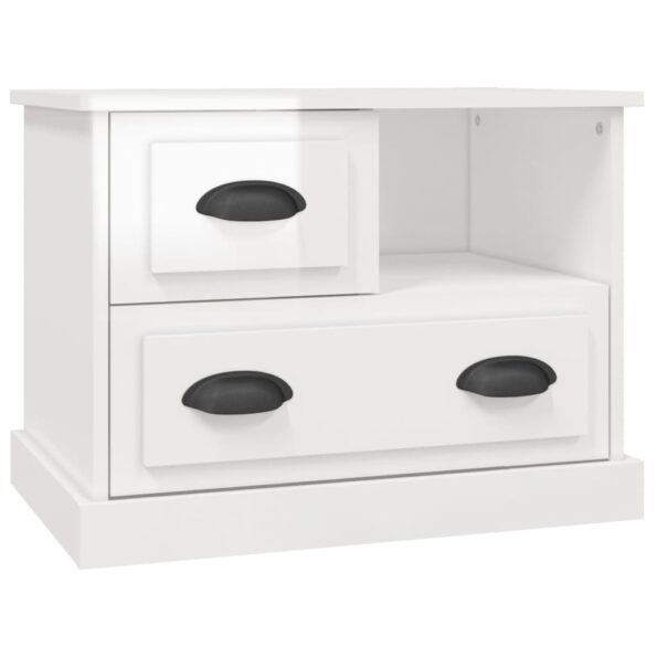 vidaXL Nočný stolík lesklý biely 60x39x45 cm – Obrázok 2