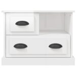 vidaXL Nočný stolík lesklý biely 60x39x45 cm – Obrázok 7