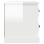 vidaXL Nočný stolík lesklý biely 60x39x45 cm – Obrázok 8
