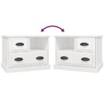 vidaXL Nočný stolík lesklý biely 60x39x45 cm – Obrázok 9