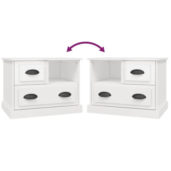 vidaXL Nočný stolík lesklý biely 60x39x45 cm – Obrázok 9
