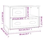 vidaXL Nočný stolík lesklý biely 60x39x45 cm – Obrázok 11