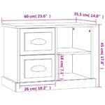 vidaXL Nočný stolík čierny 60x35,5x45 cm – Obrázok 10