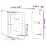 vidaXL Nočný stolík sivý sonoma 60x35,5x45 cm – Obrázok 10