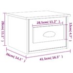 vidaXL Nástenný nočný stolík sivý dub sonoma 41,5x36x28cm – Obrázok 10