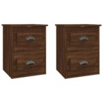 vidaXL Nástenné nočné stolíky 2 ks hnedý dub 41,5x36x53cm – Obrázok 2