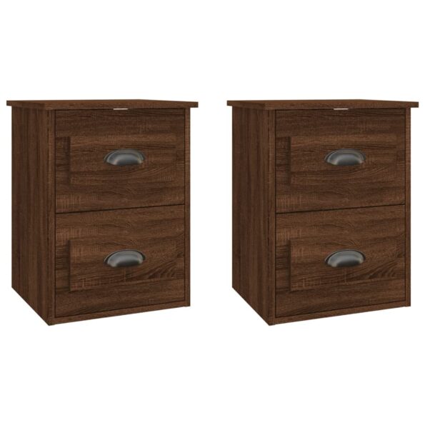 vidaXL Nástenné nočné stolíky 2 ks hnedý dub 41,5x36x53cm – Obrázok 2