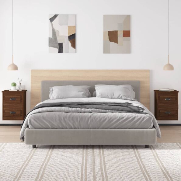 vidaXL Nástenné nočné stolíky 2 ks hnedý dub 41,5x36x53cm – Obrázok 3