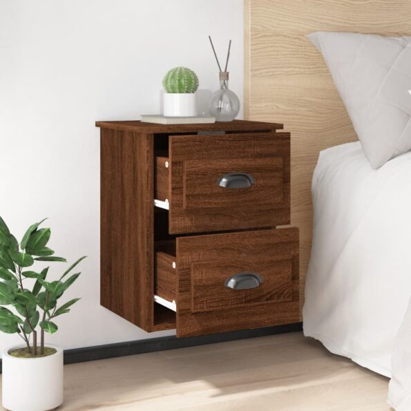 vidaXL Nástenné nočné stolíky 2 ks hnedý dub 41,5x36x53cm – Obrázok 4