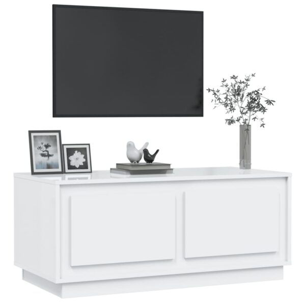vidaXL Konferenčný stolík lesklý biely 102x50x44 cm spracované drevo – Obrázok 4