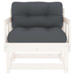 vidaXL Záhradné stoličky s vankúšmi 2 ks biele borovicový masív – Obrázok 4