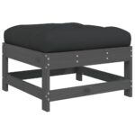 vidaXL Záhradná podnožka s podložkou sivá borovicový masív – Obrázok 5