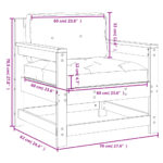 vidaXL Záhradné stoličky s vankúšmi 2 ks borovicový masív – Obrázok 10