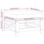 vidaXL Záhradná podnožka s podložkou medovohnedá borovicový masív – Obrázok 9