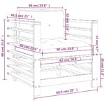 vidaXL Záhradné stoličky s vankúšmi 2 ks čierne masívny douglas – Obrázok 10