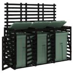 vidaXL Úložný box na tri odpadkové koše čierny masívna borovica – Obrázok 4