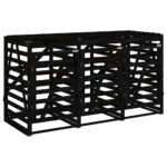 vidaXL Úložný box na tri odpadkové koše čierny masívna borovica – Obrázok 5