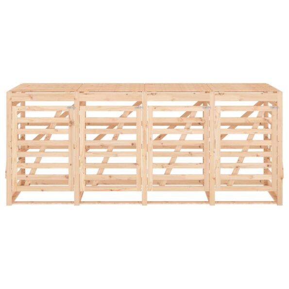 vidaXL Úložný box na štyri odpadkové koše masívna borovica – Obrázok 6