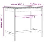 vidaXL 5-dielna záhradná barová súprava medovo hnedá borovicový masív – Obrázok 9