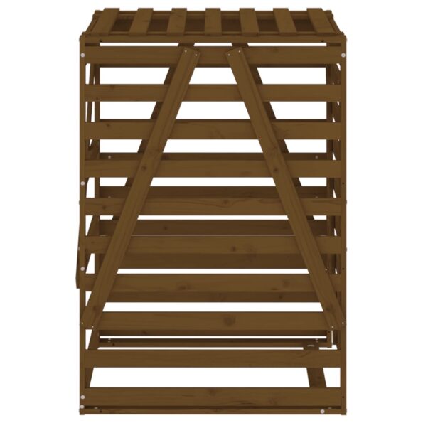 vidaXL Úložný box pre odpadkový kôš medovohnedý 84x90x128,5cm borovica – Obrázok 7