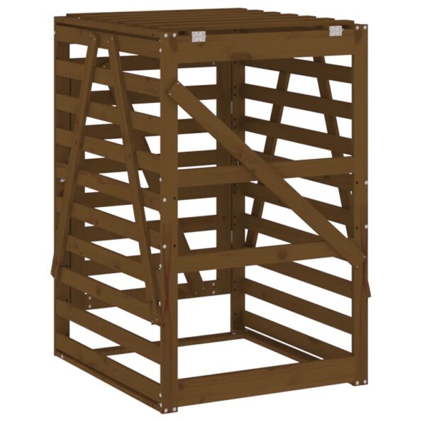 vidaXL Úložný box pre odpadkový kôš medovohnedý 84x90x128,5cm borovica – Obrázok 8