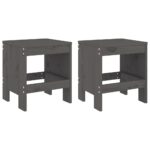 vidaXL Záhradné stoličky 2 ks sivé 40x36x45 cm borovicový masív – Obrázok 2