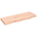 vidaXL Nástenná polica 80x30x(2-6) cm neošetrený dubový masív