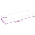 vidaXL Nástenná polica 80x30x(2-6) cm neošetrený dubový masív – Obrázok 4
